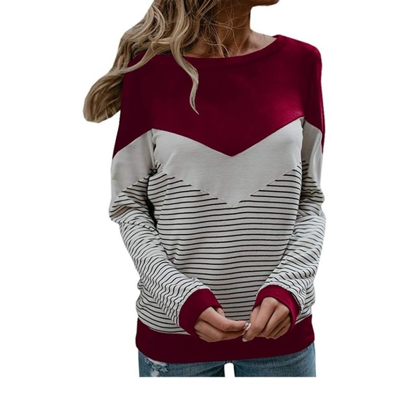 S. the Widow Tops - SYBIL  Chevron Stripe Long Sleeve Top